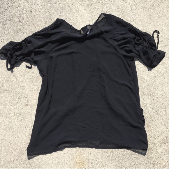 🐞 Sheer Black Coverup with Tie Detail Sleeves - Picture 3 of 8